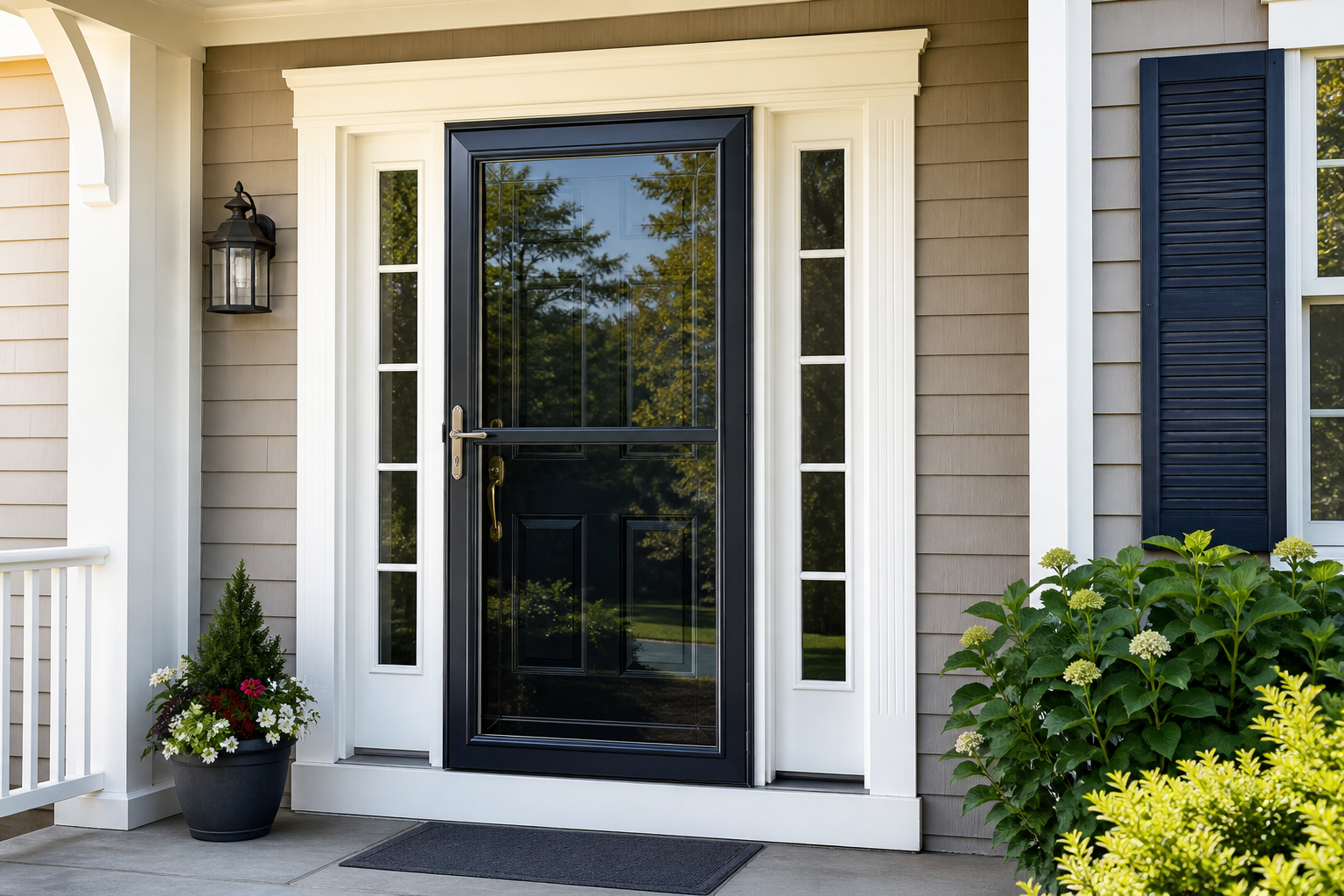Storm door installation